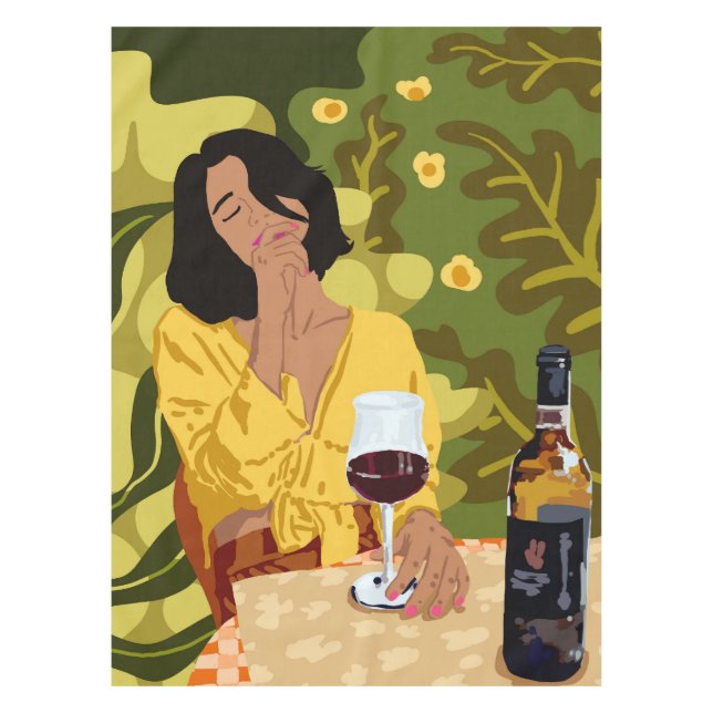 Nappe Le vin est la réponse. Quelle était la question ? (Devant)