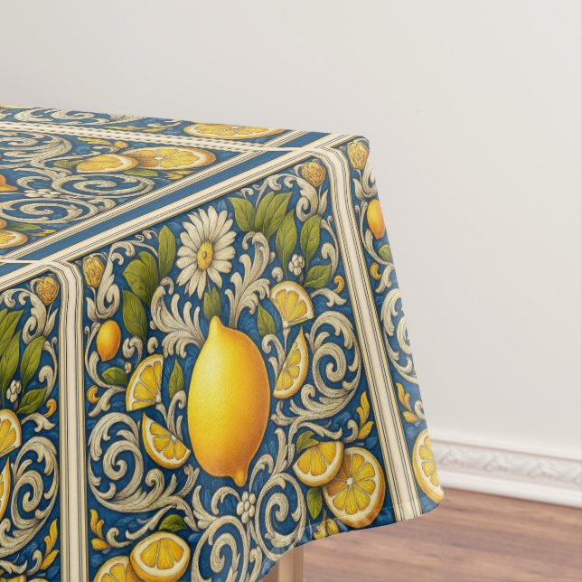 Nappe Lemon Amalfi Blue Mediterranean Art Nouveau (In Situ)