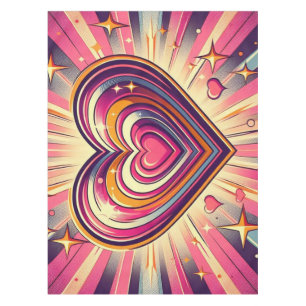 Nappe les années 70 coeur pop art/Valentines