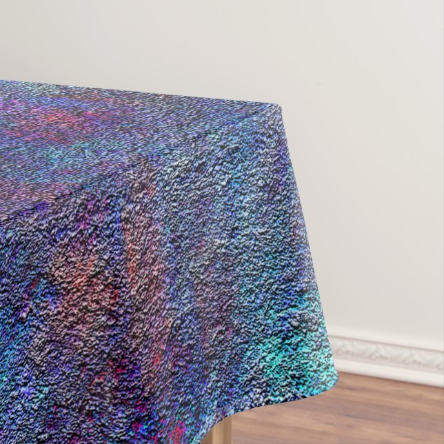 Nappe Les éclaboussures de peinture cyan et rouge (In Situ)