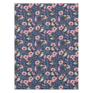 Nappe Les poulets dans le rose sauvage en rose et bleu