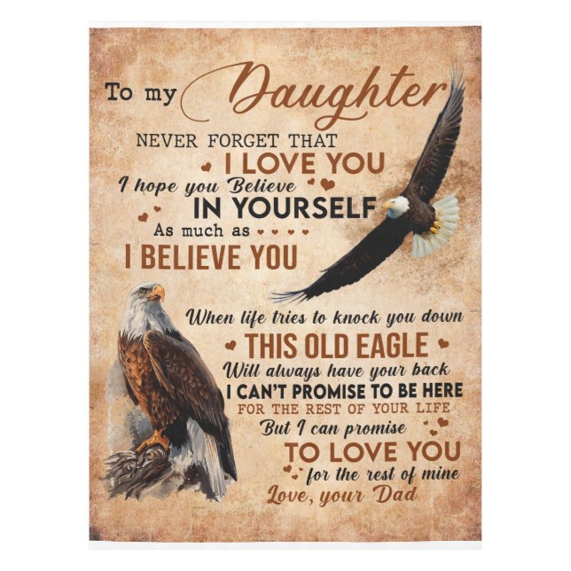 Nappe Lettre personnalisée à ma fille de papa (Devant)