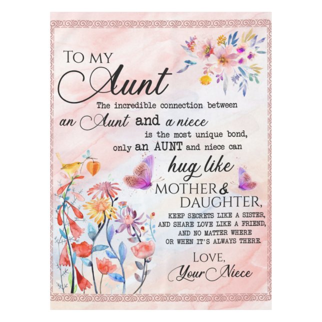 Nappe Lettre personnalisée à ma tante (Devant)