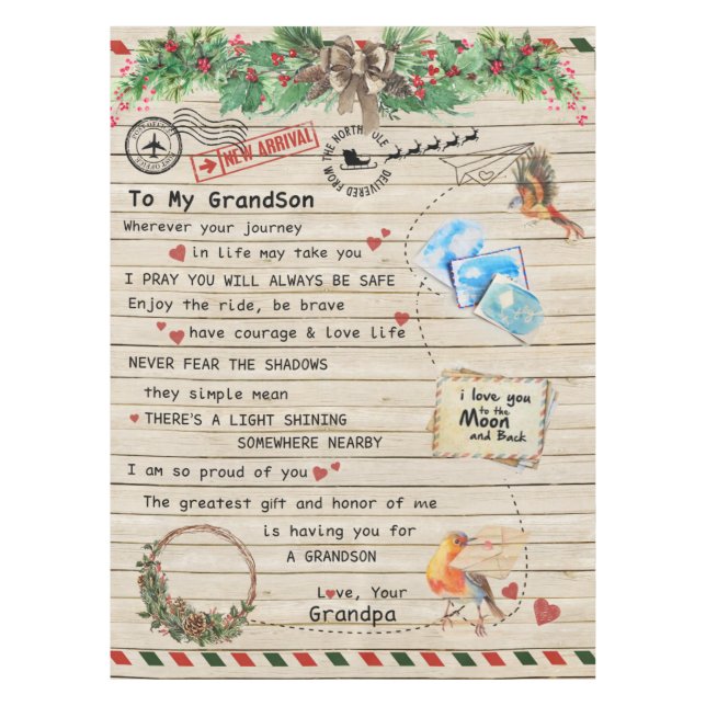 Nappe Lettre personnalisée à mon petit-fils de grand-pèr (Devant)