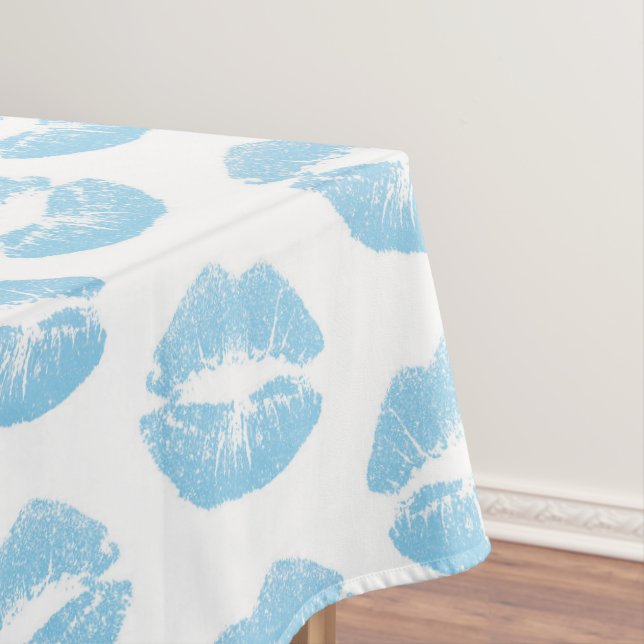 Nappe Lèvres Bleues, Motif De Lèvres, Bleu, Baiser (In Situ)