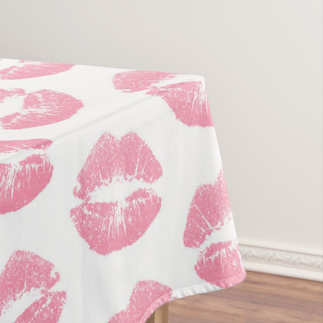 Nappe Lèvres Roses, Motif De Lèvres, Rouge Rose, Baiser (In Situ)
