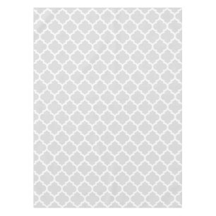 Nappe Light Gray White Moroccan Quatrefoil Pattern #5