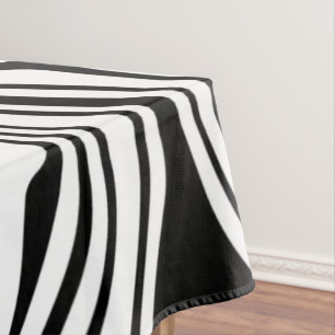 Nappe Lignes Abstraites en noir et blanc déformées - p