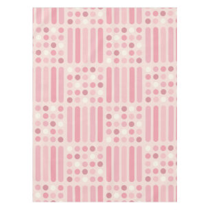 Nappe Lignes du milieu du siècle Cercles Vanille rose