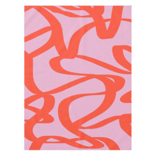 Nappe Lignes roses rétro Formes de pinceau Abstraites mo