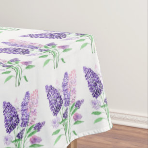 Nappe Lilacs Fleurs violettes Aquarelle Motif de la natu
