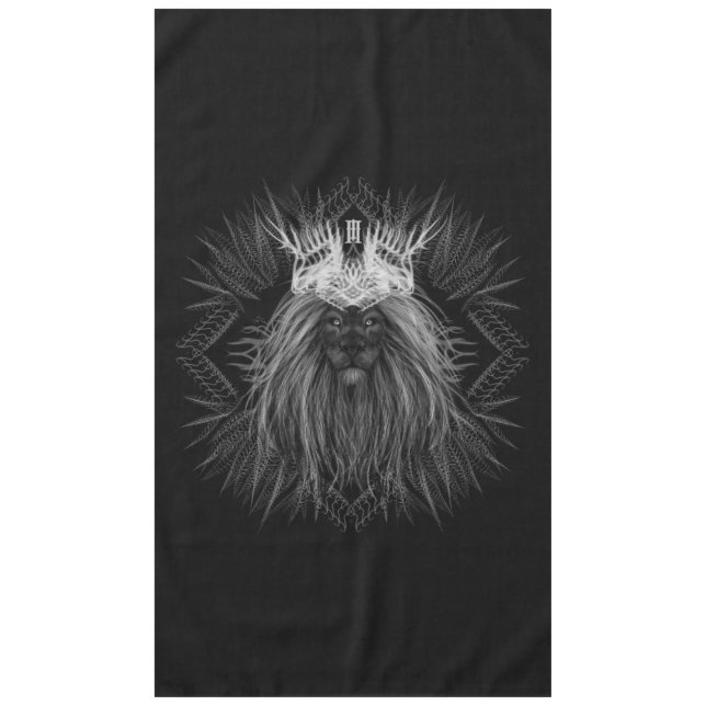 Nappe Lion avec monogramme de couronne (Devant)