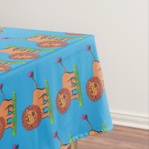 Nappe Lion joyeux avec dessin animé de papillon