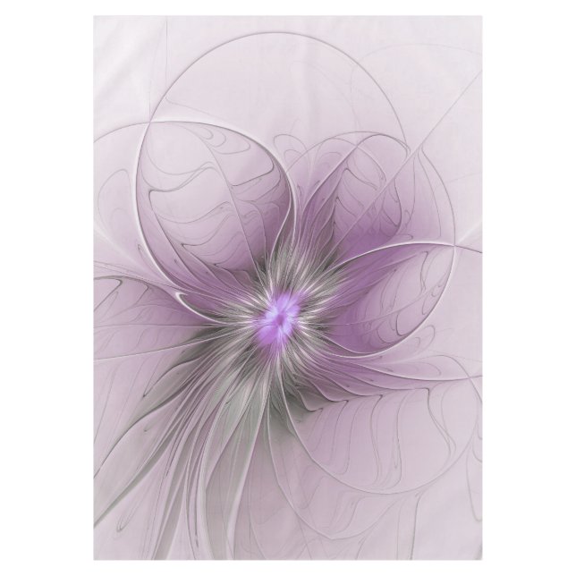 Nappe Little Beauty Modern Mauve Gray Fractal Art Flower (Devant)