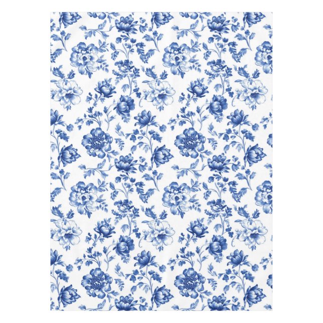 Nappe Logiciel Floral bleu vintage style botanique (Devant)