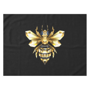Nappe Logo Faux Gold Foil Bee Polygonal sur Noir