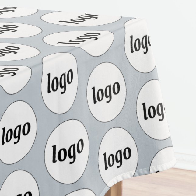 Nappe Logo Motif de marque commerciale Poudre bleu (Simple logo pattern business promotional powder blue tablecloth for trade shows, catering and events)