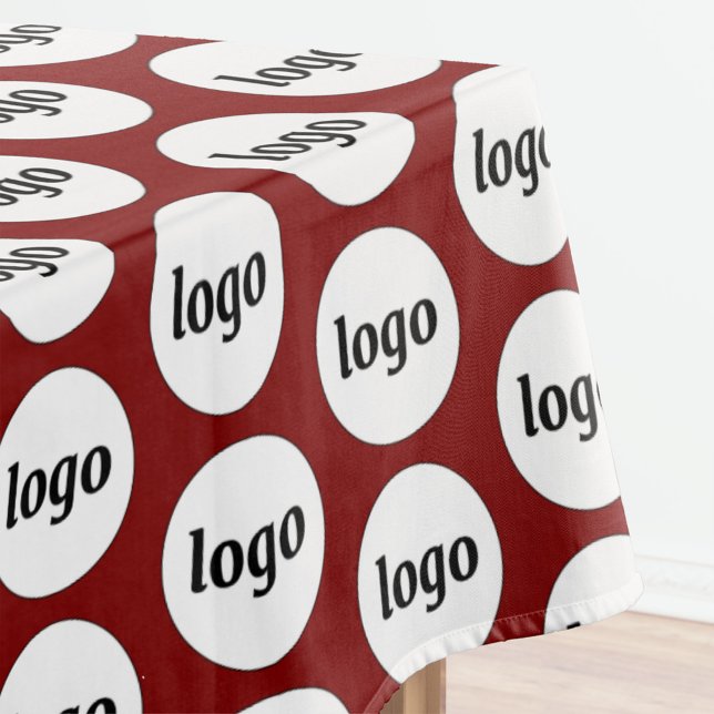 Nappe Logo Motif Marque commerciale Bourgogne Rouge (Simple logo pattern business promotional burgundy tablecloth for trade shows, catering and events)