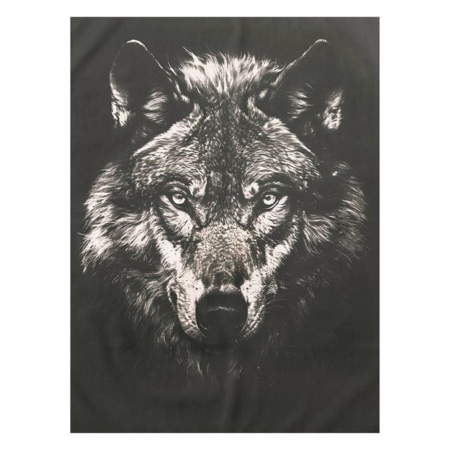 Nappe Loup sauvage monochrome majestueux (Devant)