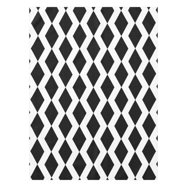 Nappe Lozenge forme Motif diamant noir et blanc (Devant)