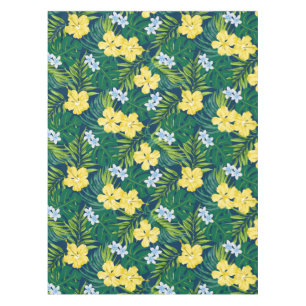 Nappe Luna Hibiscus Garden Hawaiian - Jaune et Marine