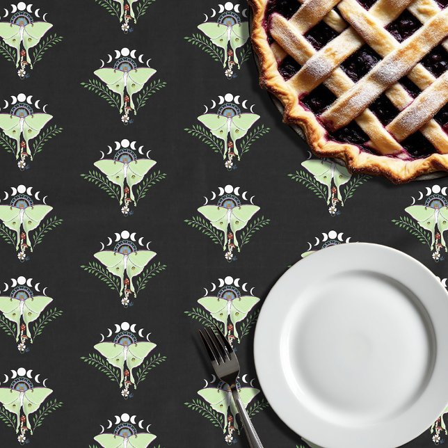 Nappe Lune Papillon Éthéré Vert Mystique Céleste (Créateur téléchargé)