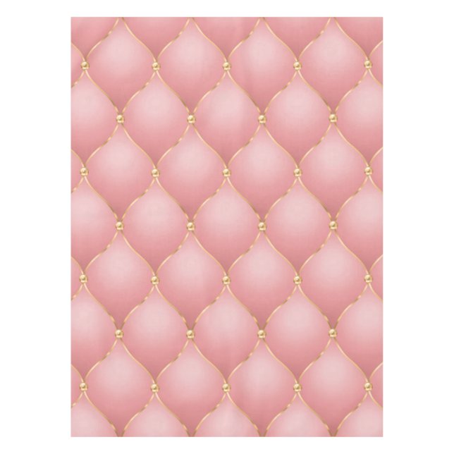 Nappe Luxe Blush Rose Rose Or Diamond Motif Tufted (Devant)