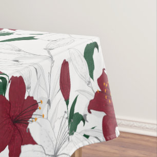 Nappe Lys de Noël rouges et blancs
