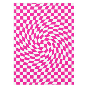Nappe Magenta rose & blanc déformé Chic À damiers Motif