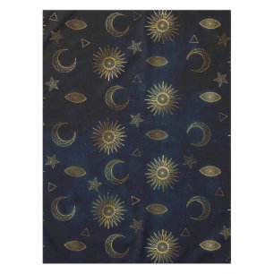 Nappe Magic Gold Moon Sun Stars Dark Blue motif