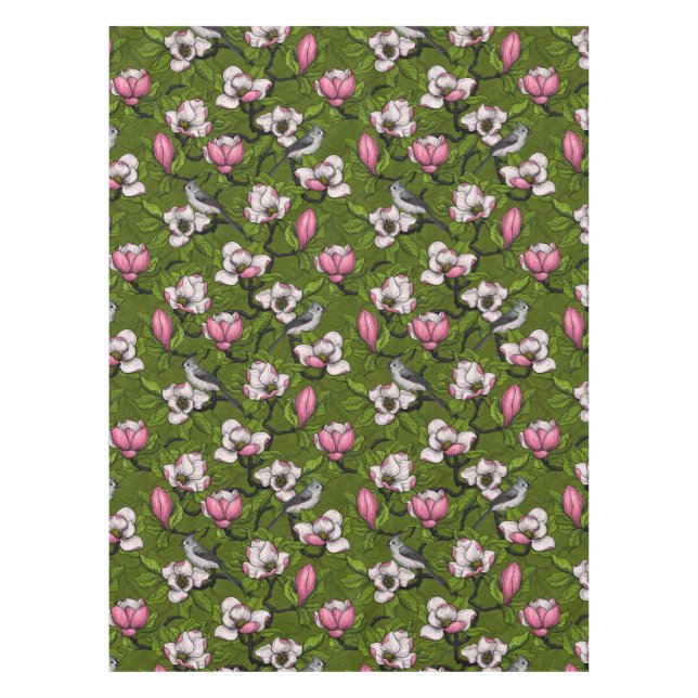 Nappe Magnolia en floraison et oiseau de tireur 2 (Devant)