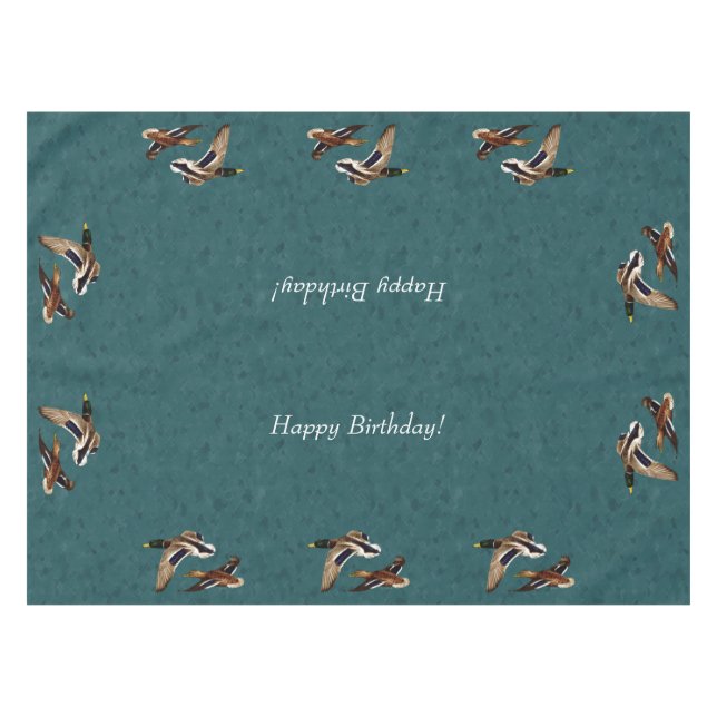 Nappe Mallard Canards en vol Turquoise (Devant (Horizontal))