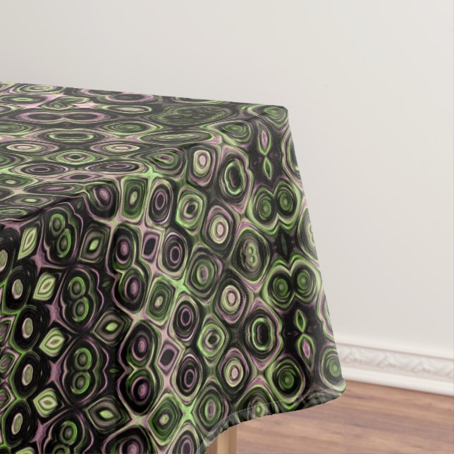 Nappe Mandala à motif kaléidoscope vert et noir (In Situ)