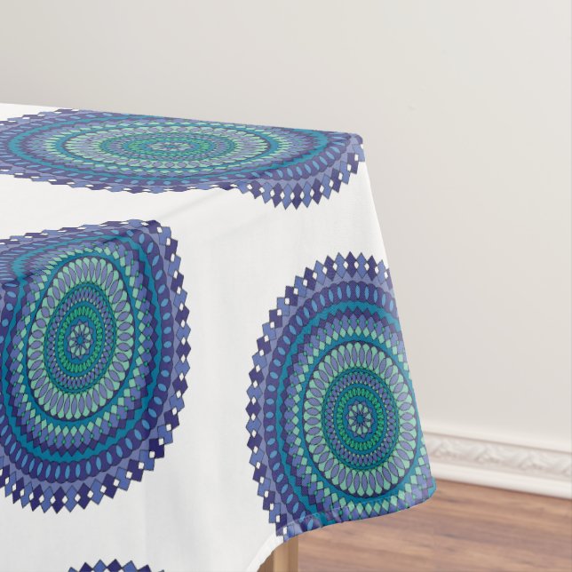 Nappe Mandala Blue Black Green fête d'anniversaire (In Situ)