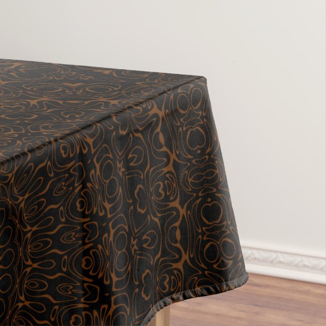Nappe Mandala Brun Chocolat avec Symétrie Intriquée (In Situ)
