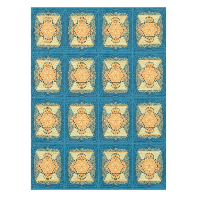 Nappe Mandala de géométrie sacrée radiante (Devant)