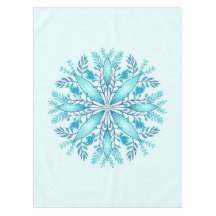 Mandala floral - Fléau de neige bleu turquoise Boh