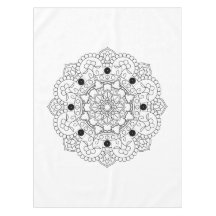 Mandala. Motif oriental noir et blanc rond