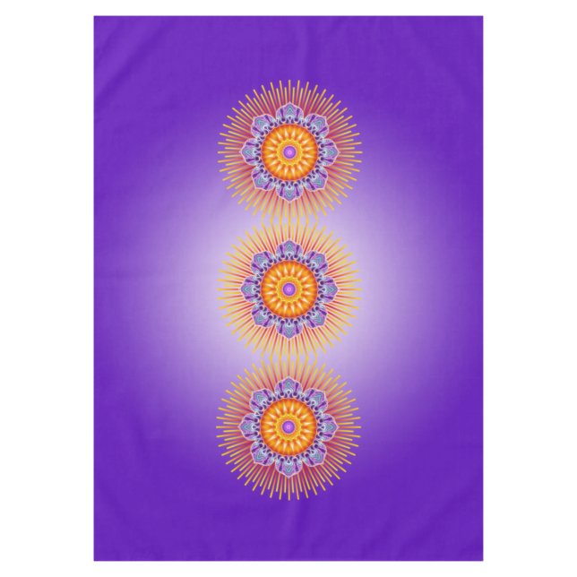 Nappe Mandala Rays Violet Jaune + vos idées (Devant)