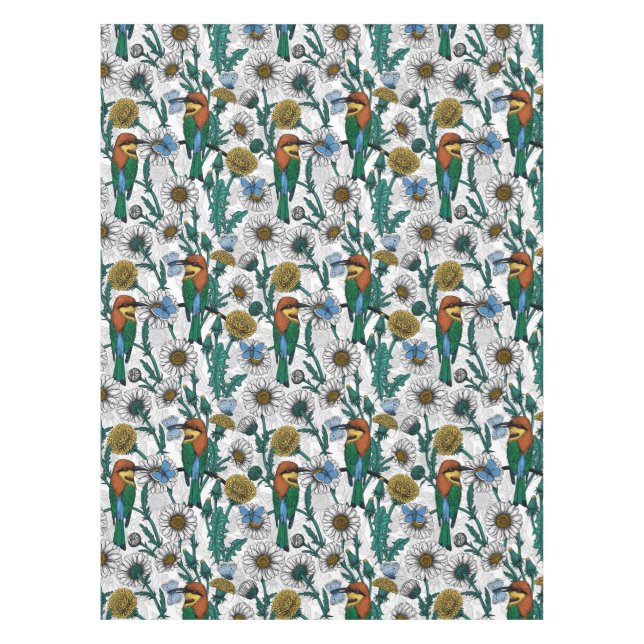 Nappe Mangeurs d'abeilles, papillons bleus et marguerite (Devant)