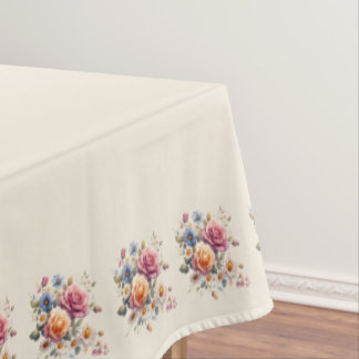 Nappe Mantel Beige Flores para Celebrar
