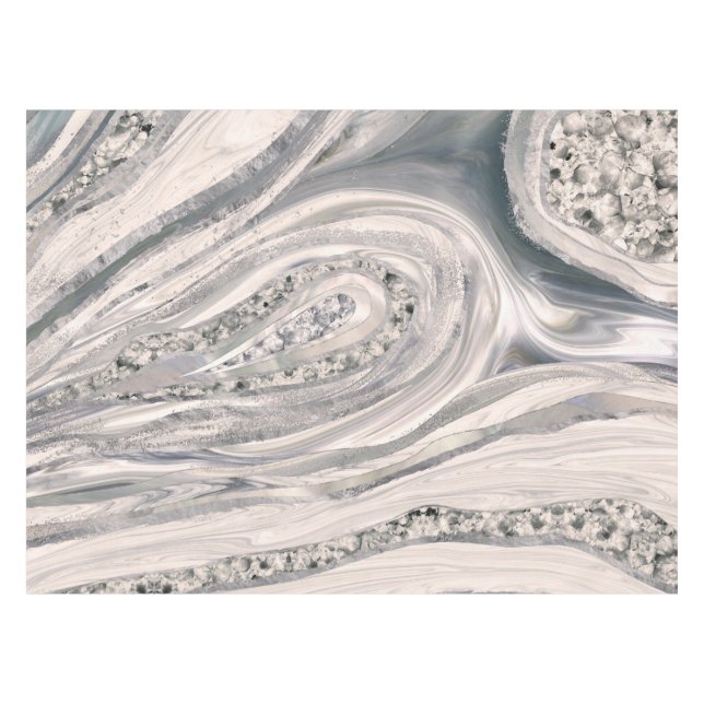 Nappe Marbre et cristal liquides gris - perle et argent (Devant (Horizontal))