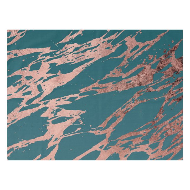 Nappe Marbre Turquoise Rose moderne (Devant (Horizontal))