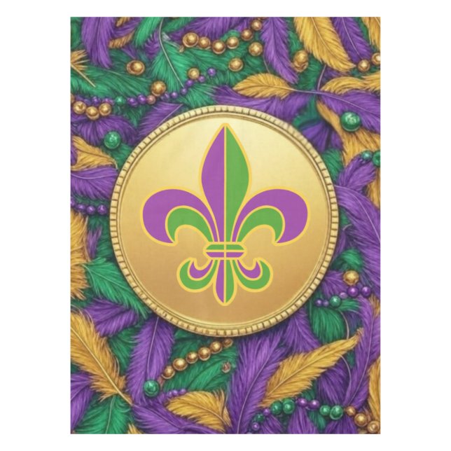Nappe Mardi Gras Fleur de lis (Devant)