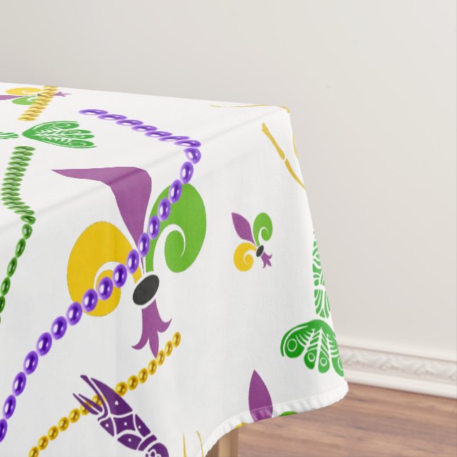 Nappe Mardi Gras Perles Crawfish & Fleur De Lis (In Situ)