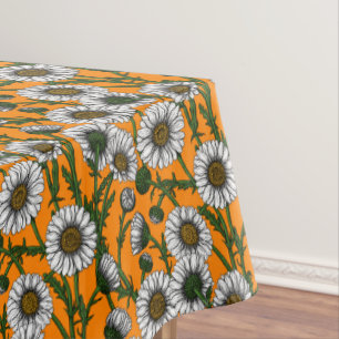 Nappe Marguerites sur orange