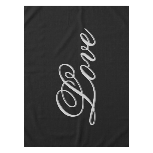Nappe Mariage Amour Gris Noir Sophistiqué (Devant)