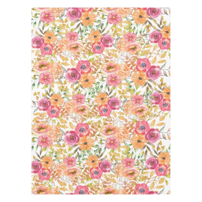 Nappe Mariage Botanique Fleurs D'automne Aquarelle (Devant)
