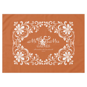 Nappe Mariage Chic Décontracté Orange Brûlé Romantique M