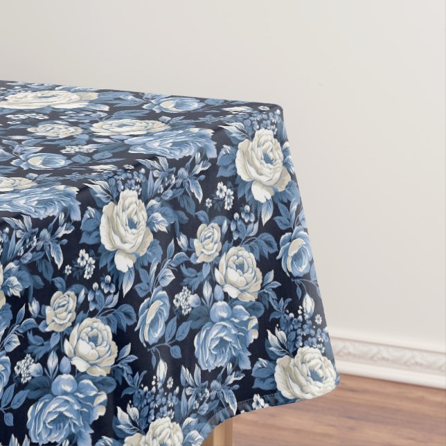 Nappe Mariage en carrelage de roses bleues élégantes (In Situ)